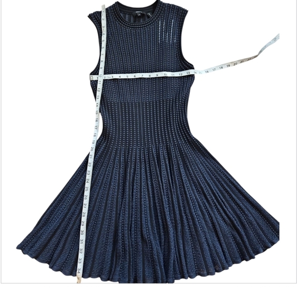 🦃TODAY ONLY🦃Theory check Blue/ black Mini Dress Fit & Flare NWT sz M - Picture 5 of 9